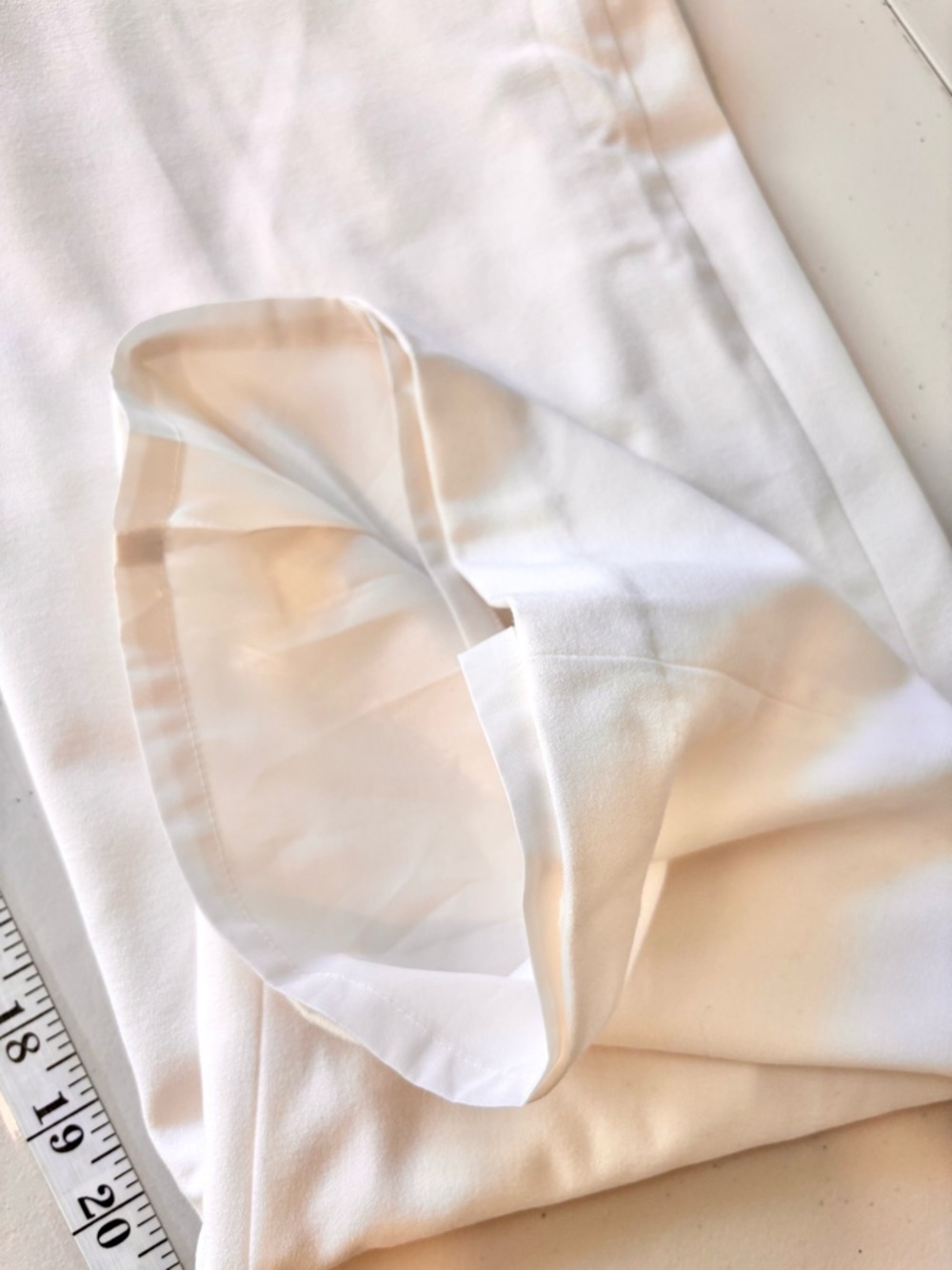 Coldwater Creek Pants Size 16 White Natural Fit Straight-Leg Crepe Euro Summer - Picture 7 of 7